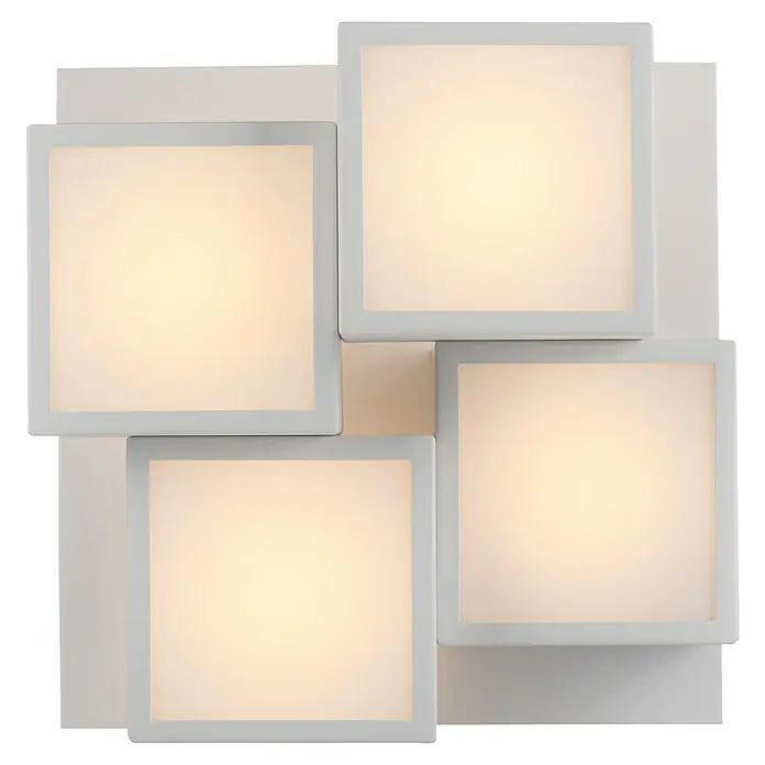 Just Light LED-Deckenleuchte Tetris - 19 W, L x B x H: 30 x 30 x 25 cm, Weiß, Warmweiß - Quadratische LED-Wandleuchte mit warmem Licht und modernem Design für stilvolle Innenräume.