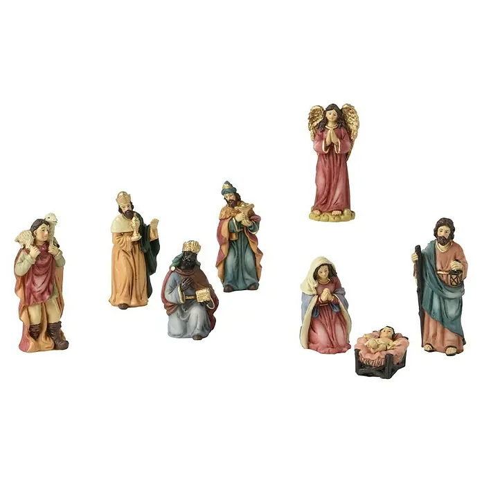 Krippenfiguren-Set - Geeignet für: Weihnachtsdekoration - Weihnachtskrippe mit detailreichen Figuren, die die Weihnachtsgeschichte darstellen. Dekorative und festliche Szene.