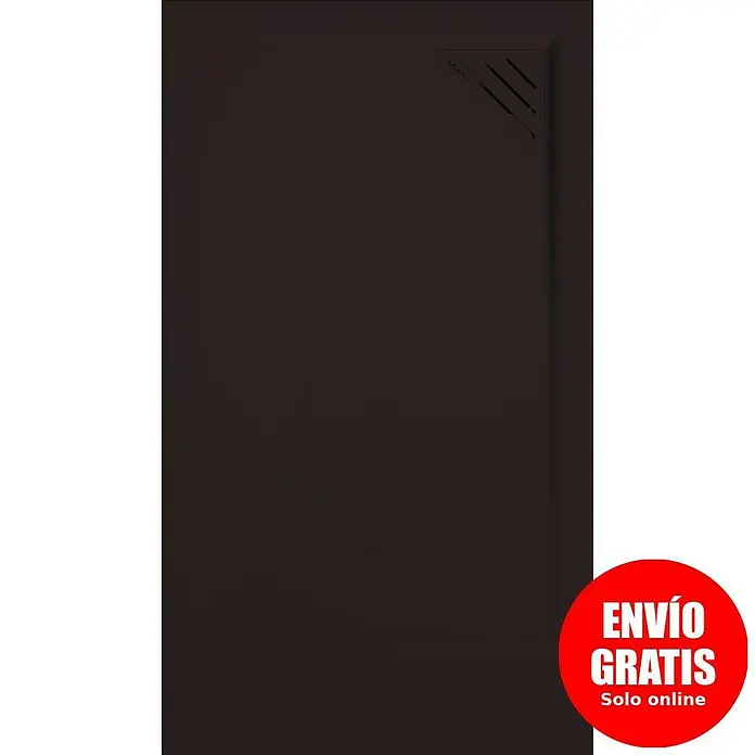 Duplach Plato de ducha Mío - L x An: 100 x 80 cm, Material compuesto, Chocolate, Rejilla a la derecha - Elegante plato de ducha oscuro con diseño moderno. Ideal para baños con estilo, ofreciendo confort y una estética atractiva.