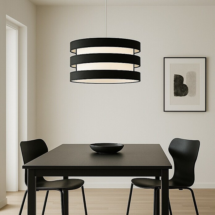 Tween Light Lámpara colgante redonda Piano (60 W, Ø x Al: 50 x 110 cm, Negro/blanco, E27) | BAUHAUS