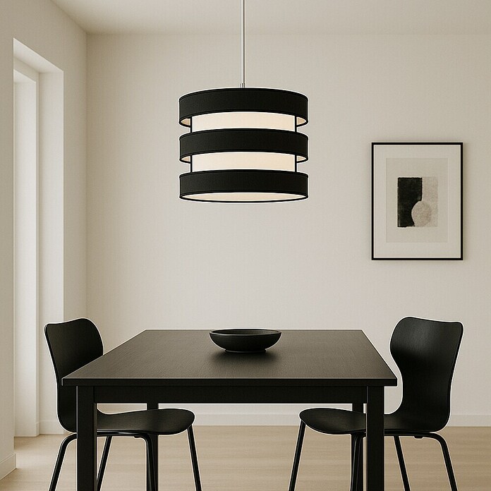 Tween Light Lámpara colgante redonda Piano (60 W, Ø x Al: 30 x 110 cm, Negro/blanco, E27) | BAUHAUS