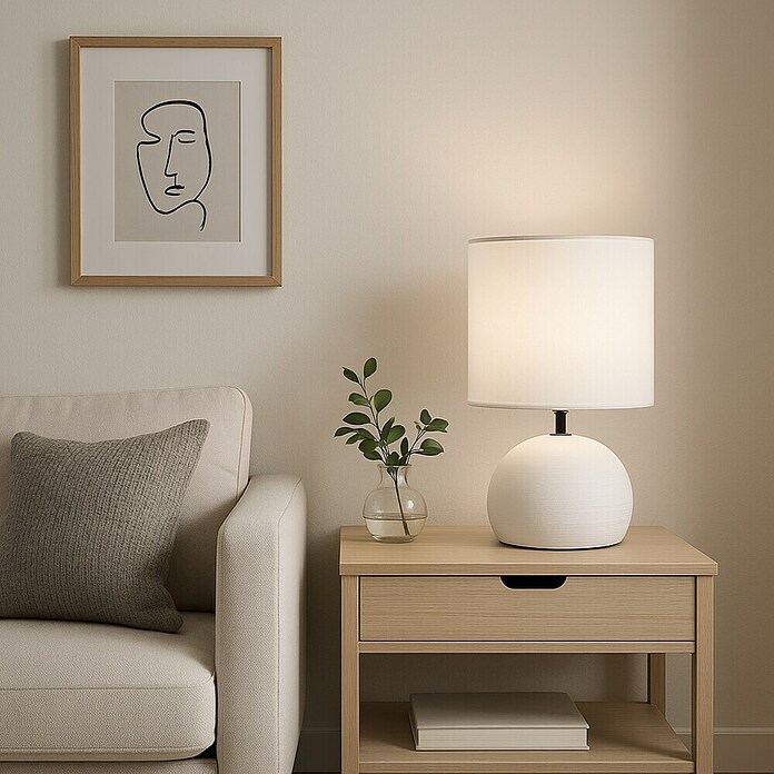 Trio Lighting Lámpara de sobremesa Luci (40 W, Blanco, Altura: 23 cm)