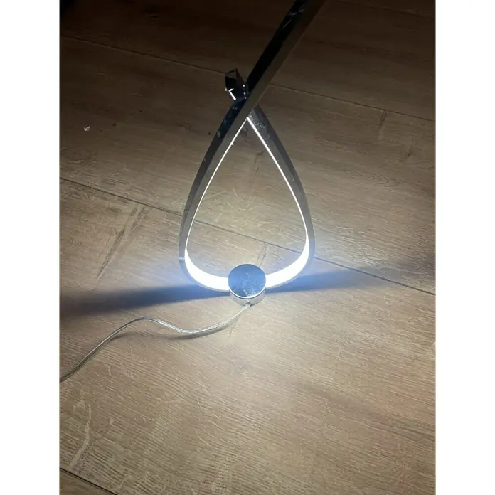 Eglo Lámpara de sobremesa Symphonie - 9 W, L x An x Al: 11 x 14 x 41 cm, Cromo, Blanco neutro - Lámpara de mesa LED moderna con un diseño elegante en forma de lágrima y una luz brillante y cálida, ideal para cualquier escritorio.