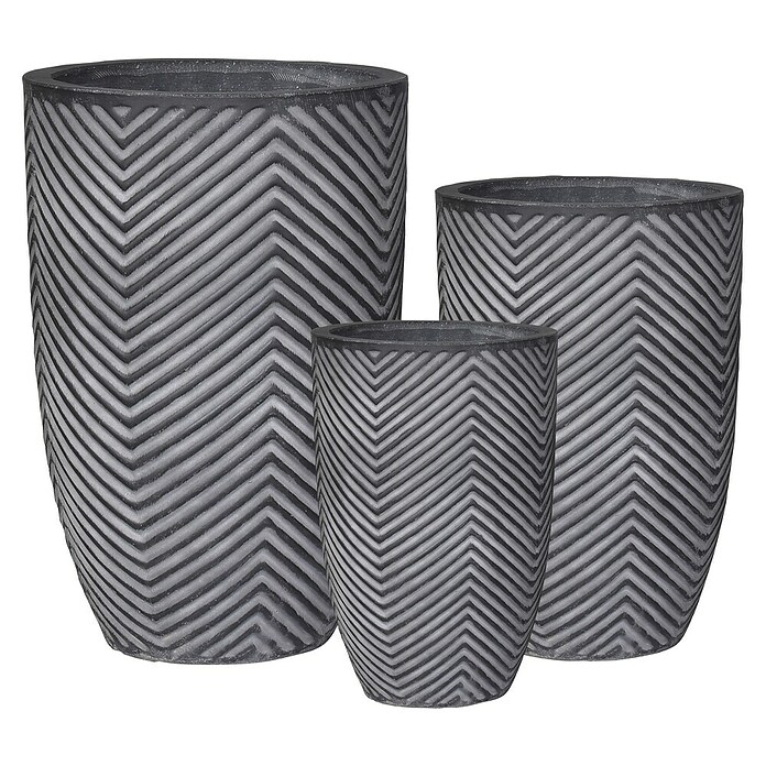 Topf Vase Alessandria (Ø x H: 28 x 42 cm, Grau) | BAUHAUS