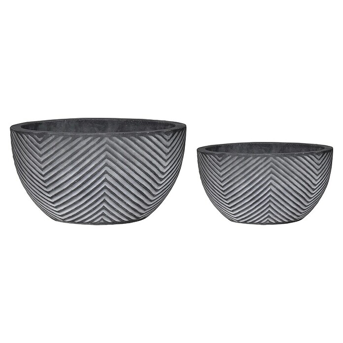 Pflanzschale rund Alessandria (Außenmaß (Ø x H): 48 x 26 cm, Grau) | BAUHAUS