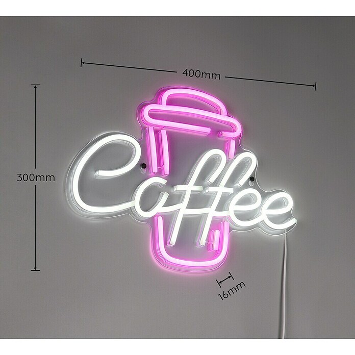 Reality Leuchten Wandlamp NEON Licht Coffee (l x b x h: 1,6 x 40 x 30 cm) | BAUHAUS