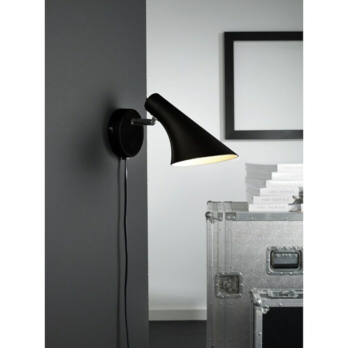 Nordlux Vanila Aplique de pared (40 W, Negro, L x An x Al: 14,5 x 14,5 x 17 cm)
