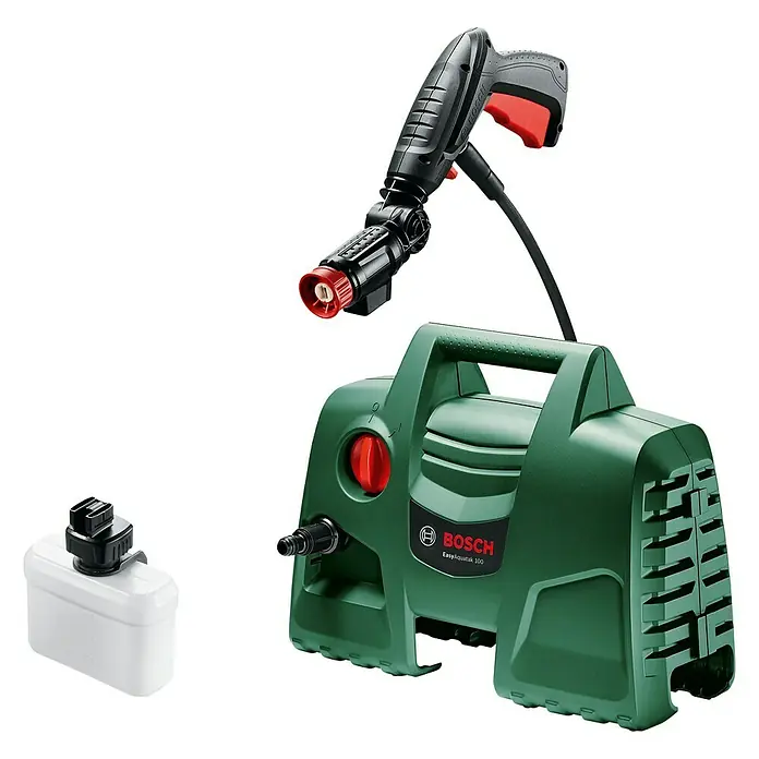 Bosch Hochdruckreiniger EasyAquatak 100 - 100 bar, 1.100 W, Fördermenge: 270 l/h - Der Bosch EasyAquatak 100 Hochdruckreiniger mit Zubehör, ideal für Reinigungsarbeiten im Außenbereich. Kompaktes Design für einfache Lagerung.