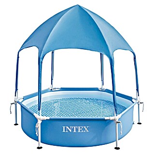 Intex Piscina Frame con toldo (Ø x Al: 183 x 83 cm, Azul, 700 l)