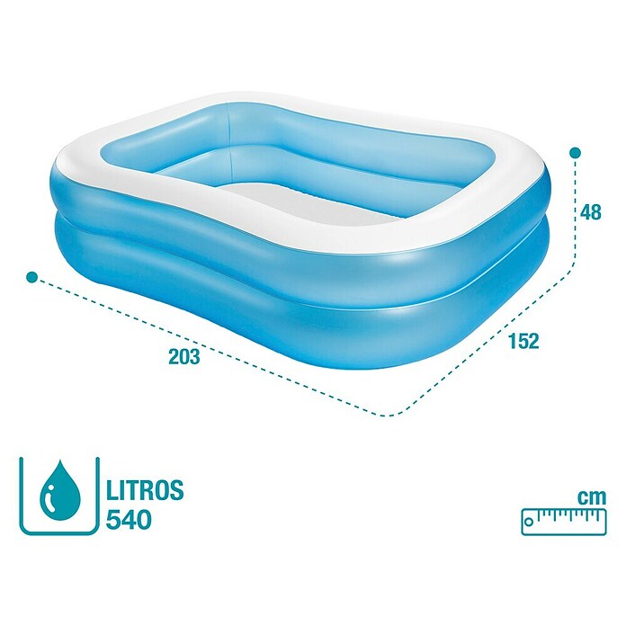 Intex Piscina hinchable familiar (L x An x Al: 203 x 152 x 48 cm, 540 l, Azul) | BAUHAUS
