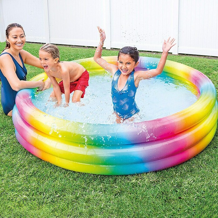 Intex Piscina hinchable 3 Aros (Ø x Al: 168 x 38 cm, 581 l, Multicolor) | BAUHAUS