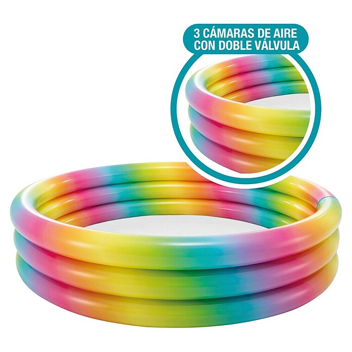Intex Piscina hinchable 3 Aros (Ø x Al: 168 x 38 cm, 581 l, Multicolor) | BAUHAUS