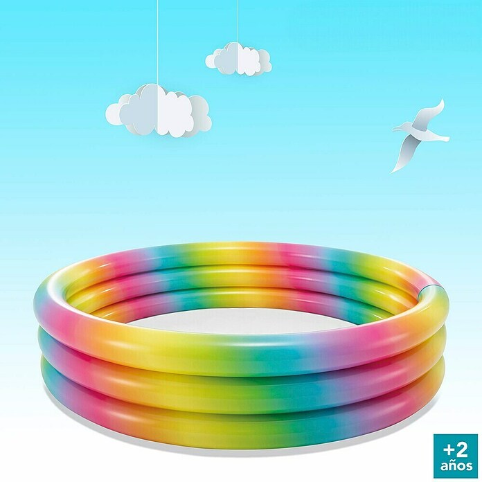 Intex Piscina hinchable 3 Aros (Ø x Al: 168 x 38 cm, 581 l, Multicolor) | BAUHAUS