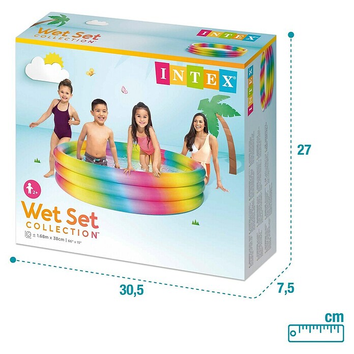 Intex Piscina hinchable 3 Aros (Ø x Al: 168 x 38 cm, 581 l, Multicolor) | BAUHAUS