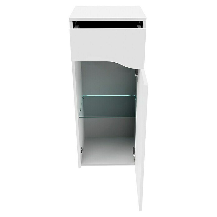 Camargue Curve Badmöbel-Set (Gesamtbreite Badmöbel: 80 cm, Weiß, Matt, DIN Anschlag: Rechts, Mit LED-Spiegelschrank) | BAUHAUS