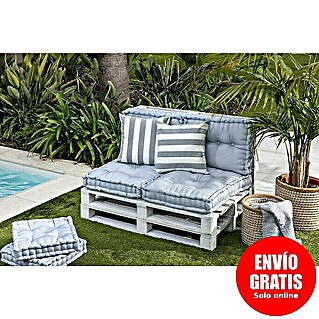 Set cojines para palet water resist (80 x 60 x 10 cm, Gris, 100% poliéster)