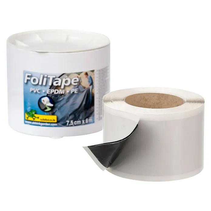 Ubbink Folienkleber FoliTape - 600 x 7,5 cm - FoliTape PVC, EPDM und PE Klebeband. Das Klebeband ist ideal zum Verkleben und Reparieren von Folien, Planen und anderen Materialien.