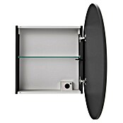 Camargue Point LED-Spiegelschrank (B x H: 74 x 74 cm, Holz, Anthrazit, DIN Anschlag: Rechts) | BAUHAUS