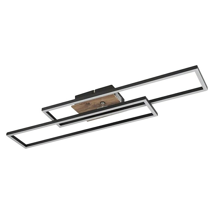 Globo LED stropna svjetiljka Dakari  (30 W, D x Š x V: 800 x 600 x 80 mm, Crna, smeđa, Topla bijela) | BAUHAUS