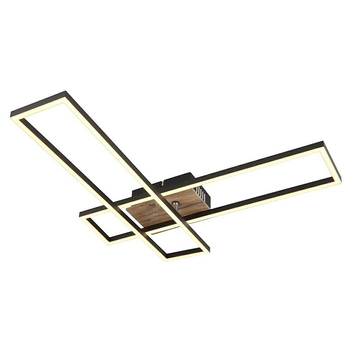 Globo LED stropna svjetiljka Dakari  (30 W, D x Š x V: 800 x 600 x 80 mm, Crna, smeđa, Topla bijela) | BAUHAUS