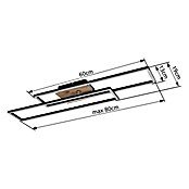 Globo LED stropna svjetiljka Dakari  (30 W, D x Š x V: 800 x 600 x 80 mm, Crna, smeđa, Topla bijela) | BAUHAUS