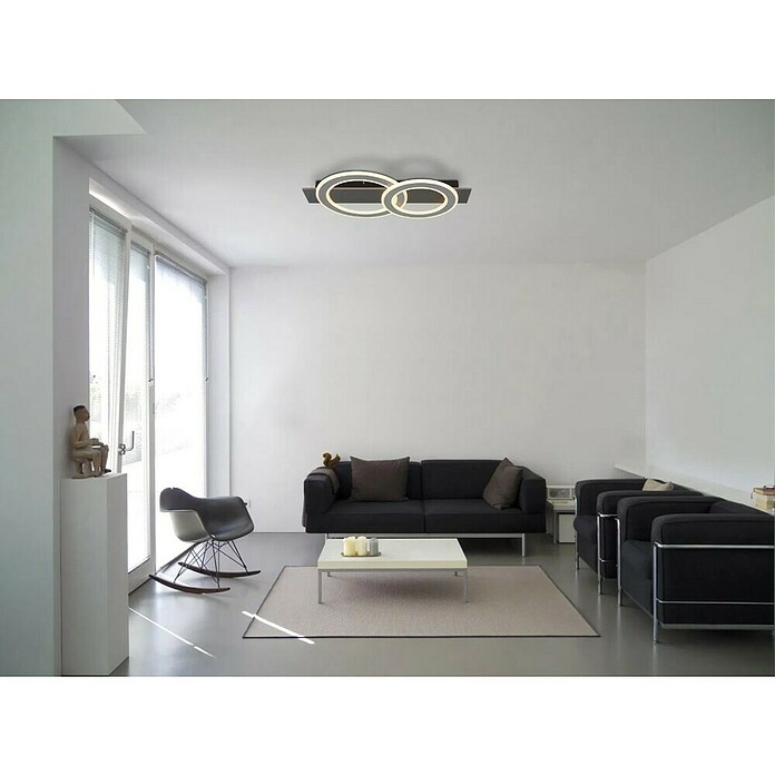 Globo LED stropna svjetiljka Jayden  (40 W, D x Š x V: 630 x 350 x 70 mm, Antracit, Topla bijela) | BAUHAUS
