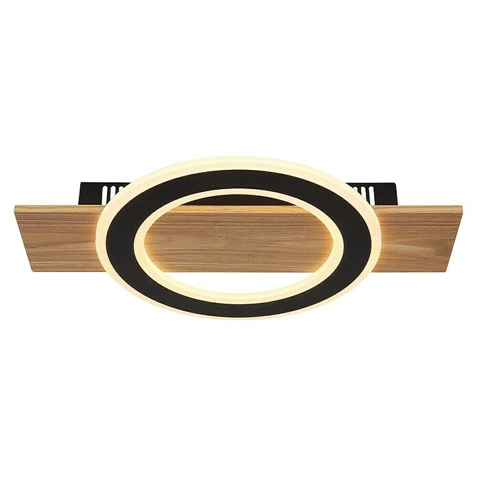 Globo LED stropna svjetiljka Jayden  (18 W, D x Š x V: 440 x 290 x 52 mm, Crna, smeđa, Topla bijela) | BAUHAUS