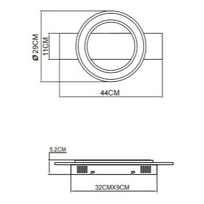 Globo LED stropna svjetiljka Jayden  (18 W, D x Š x V: 440 x 290 x 52 mm, Crna, smeđa, Topla bijela) | BAUHAUS