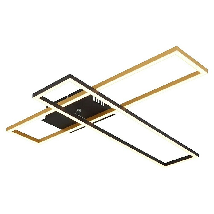 Globo LED stropna svjetiljka Dakari  (30 W, D x Š x V: 800 x 600 x 75 mm, Crna, Topla bijela) | BAUHAUS