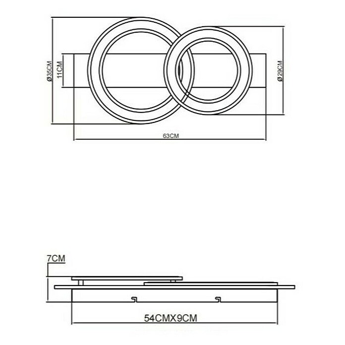 Globo LED stropna svjetiljka Jayden  (40 W, D x Š x V: 630 x 350 x 70 mm, Smeđa, crna, Topla bijela) | BAUHAUS