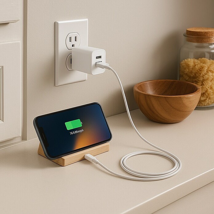 BAUHAUS Cargador USB Quick Charger (x 2, Blanco, USB-A hembra, USB-C hembra) | BAUHAUS