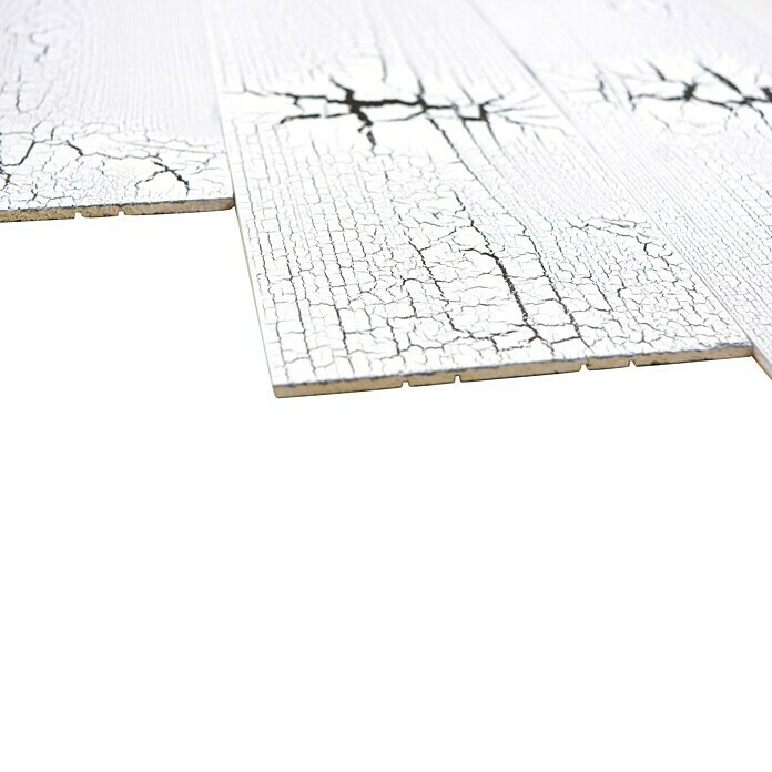 Holzpaneel WoodlandKiefer, 90 x 12,8 cm, Crack White, Selbstklebend Right Side View