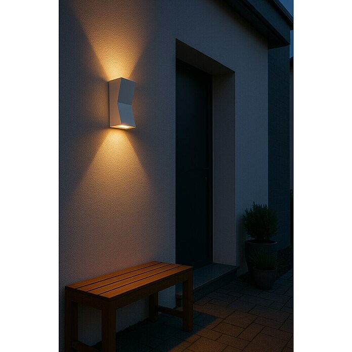 Forlight Aplique exterior LED Loyd (2 luces, 4,1 W, Color de luz: Blanco cálido, IP65, Gris)