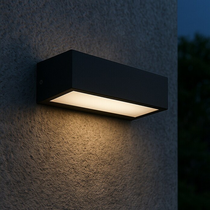 Forlight Aplique exterior LED Ara (2 luces, 7,2 W, Color de luz: Blanco cálido, IP65, Antracita)