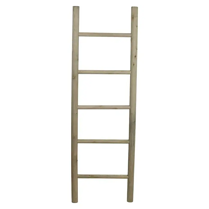 Dekoleiter - 38 x 4 x 118 cm, Holz, Natur - Holzleiter mit sechs Sprossen.