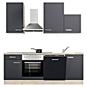 Flex-Well Turin Küchenzeile Typ 1 (Breite: 220 cm, Höhe: 234 cm, Anthrazit, Mit Elektrogeräten) | BAUHAUS
