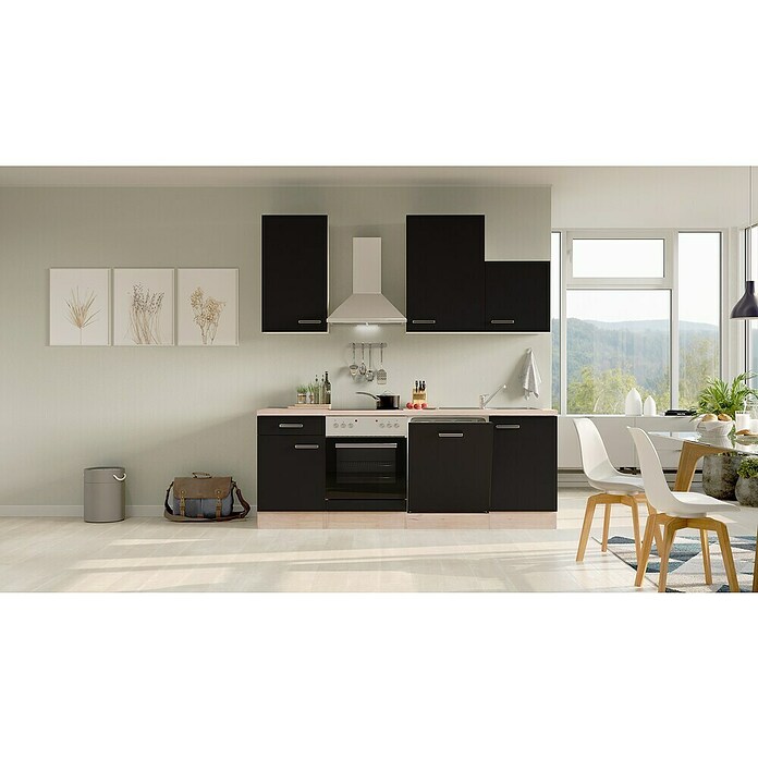 Flex-Well Turin Küchenzeile Typ 1 (Breite: 220 cm, Höhe: 234 cm, Anthrazit, Mit Elektrogeräten) | BAUHAUS