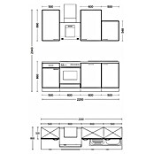 Flex-Well Valero Küchenzeile Typ 4 (Breite: 220 cm, Weiß, Mit Elektrogeräten) | BAUHAUS