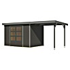 Karibu Gartenhaus Jupiter 4 B (Außenmaß inkl. Dachüberstand (B x T): 541,5 x 236,5 cm, Holz, Terragrau/Grau, Mit Seitendach) | BAUHAUS