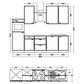 Flex-Well Turin Küchenzeile Typ 5 (Breite: 280 cm, Anthrazit, Mit Elektrogeräten) | BAUHAUS