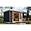 Karibu Gartenhaus Jupiter 4 C (Außenmaß inkl. Dachüberstand (B x T): 541,5 x 236,5 cm, Holz, Anthrazit/Grau, Mit Seitendach) | BAUHAUS