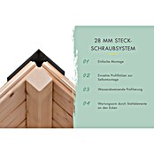 Karibu Gartenhaus Pluto 7 A (Außenmaß inkl. Dachüberstand (B x T): 390 x 273 cm, Holz, Naturbelassen/Anthrazit) | BAUHAUS