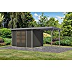 Karibu Gartenhaus Jupiter 4 B (Außenmaß inkl. Dachüberstand (B x T): 541,5 x 236,5 cm, Holz, Terragrau/Grau, Mit Seitendach) | BAUHAUS