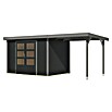 Karibu Gartenhaus Jupiter 4 C (Außenmaß inkl. Dachüberstand (B x T): 541,5 x 236,5 cm, Holz, Anthrazit/Grau, Mit Seitendach) | BAUHAUS