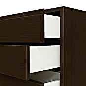 Cajonera montada (L x An x Al: 45 x 80 x 72 cm, Número de cajones: 4 ud., Wengué, Frente en forma de J) | BAUHAUS