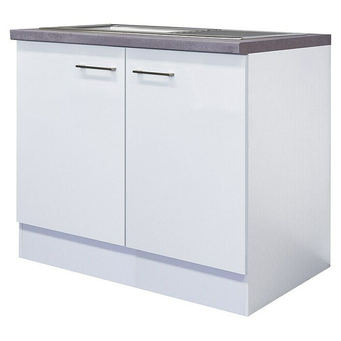 Flex-Well Rom  Spülenunterschrank (B x T x H: 100 x 60 x 86 cm, Weiß) | BAUHAUS