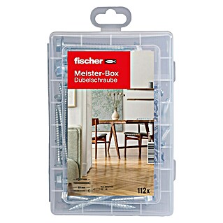 Fischer Meister-Box Schrauben-Set Dübelschrauben (Gesamtumfang: 112 -tlg.)