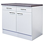 Flex-Well Rom  Küchen-Unterschrank (B x T x H: 100 x 60 x 86 cm, Weiß, Anzahl Schubladen: 2 Stk., Anzahl Türen: 2 Stk.) | BAUHAUS
