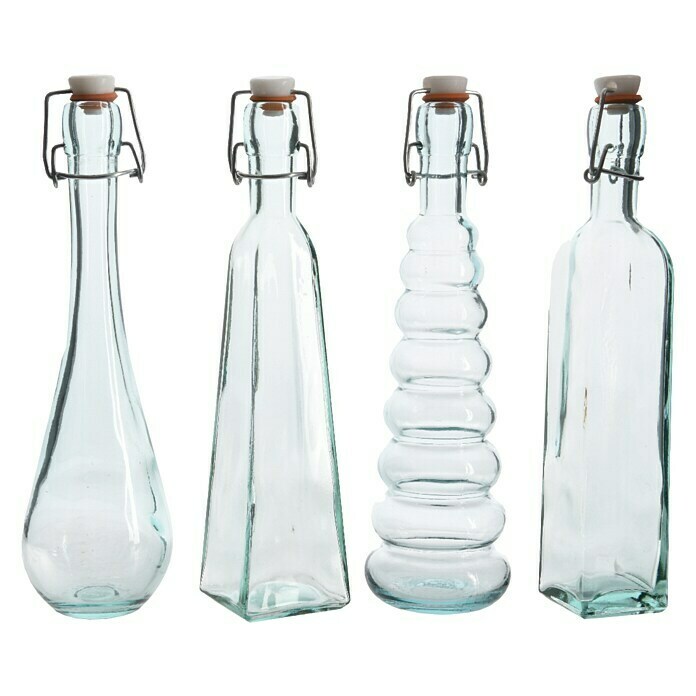 Botella decorativa Cristal (Vidrio reciclado, Transparente)