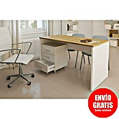 Meka Block Mesa de escritorio K-695 con cajonera K-906 (Roble Albar/Blanco, 2 pzs.) | BAUHAUS